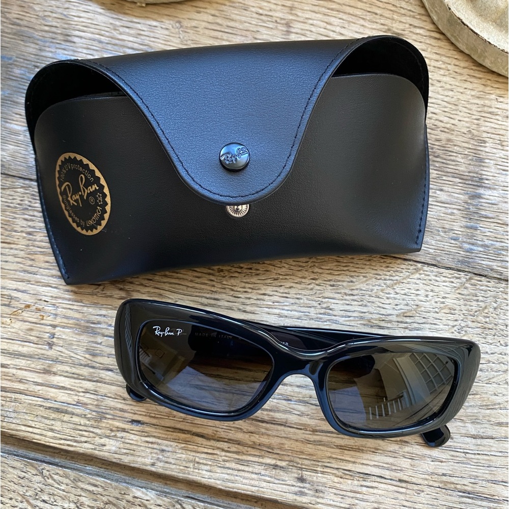 [Ray-Ban] RB4122 Rectangle Sunglasses Black with Brown Lenses